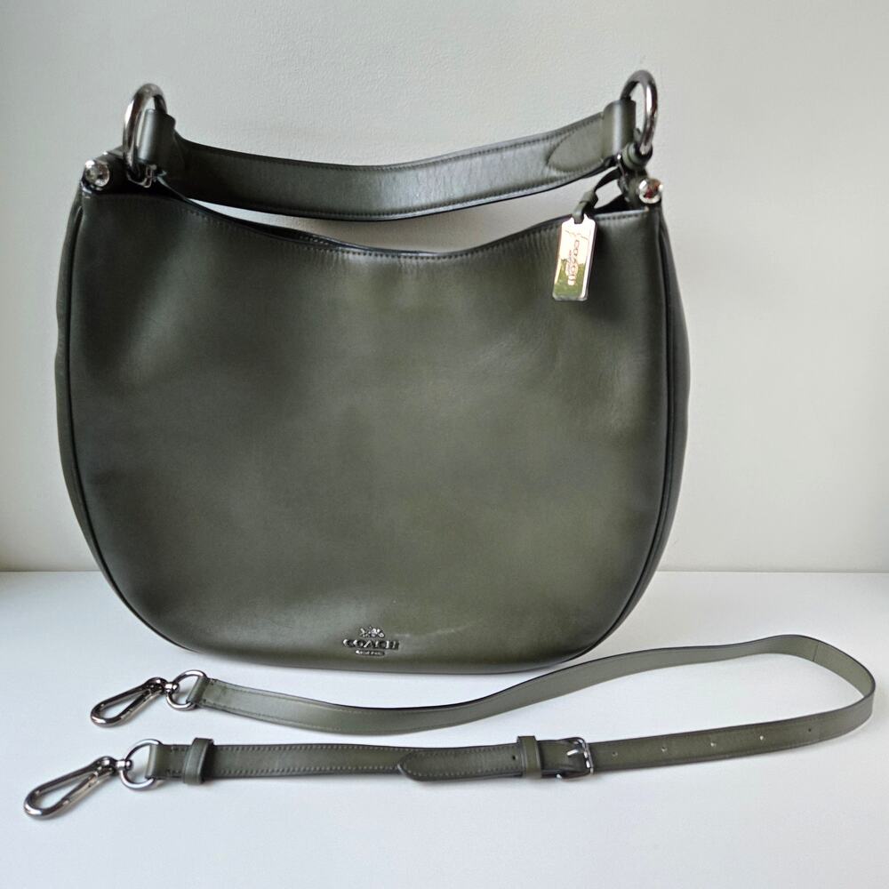 Coach Black and Gray Leather Shoulder Bag - Picture 5 of 16
